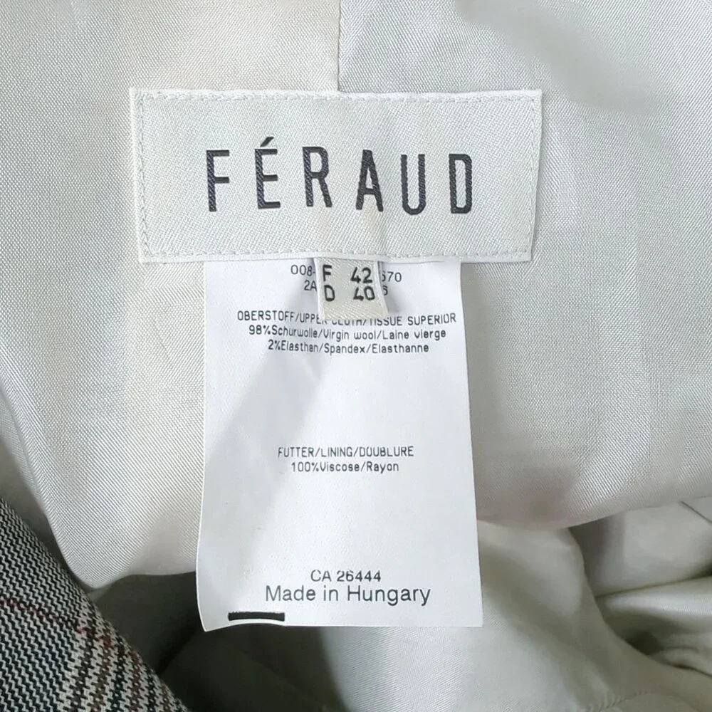 Vintage 90s Louis Feraud Blazer 8 Medium Gray Plaid - Picture 8 of 8